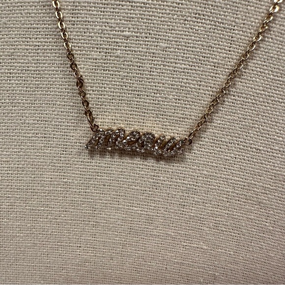 Meow Rhinestone Necklace - Picture 2 of 6